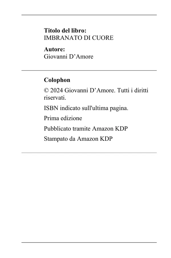 Prima pagina del libro Imbranato di cuore