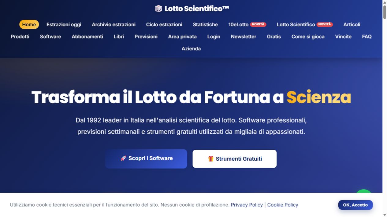 Anteprima del sito EstrazioniDelLotto.com